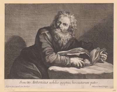 St. Anthony with a Book (title on object: Sanctus Antonius nobilis oegiptins, heremitarum pater) by Jerôme David