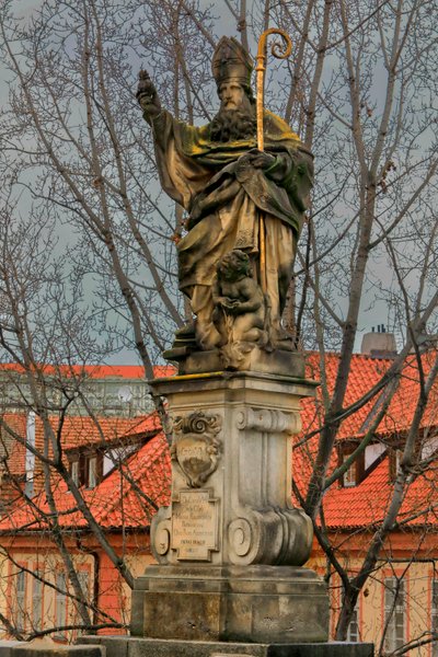 Statue of Saint Augustine of Hippo on the Charles Bridge by Jeronym (1632 1709) Kohl