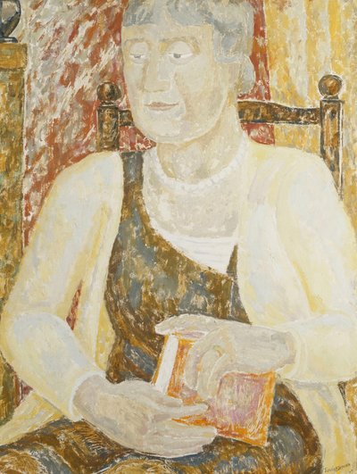 Portrait of Mrs Ody holding a Book by Jessica Stewart Dismorr