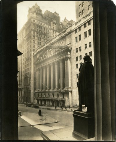 Broad St from Treasury Building, New York, USA, c.1905-40 by Jessie Tarbox Beals