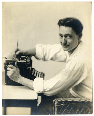 Henry Oyen at Typewriter by Jessie Tarbox Beals