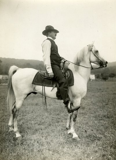 Homer Davenport cartoonist on his Arabian horse, c.1905-12 by Jessie Tarbox Beals