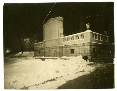 Shaw Memorial at back at night, Boston, USA, c.1902-10 by Jessie Tarbox Beals