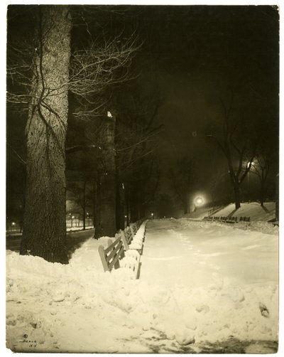 The Mall at night, Boston, Mass, USA, c.1902-10 by Jessie Tarbox Beals