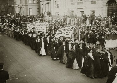 Women in Academic Dress Marching in a Suffrage Parade in New York City by Jessie Tarbox Beals