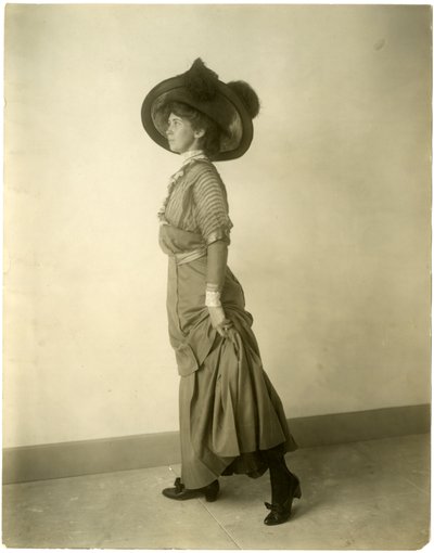 Model in feathered hat, c.1905-18 by Jessie Tarbox Beals