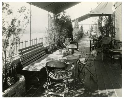 Patio Overlooking River, c.1936-37 by Jessie Tarbox Beals