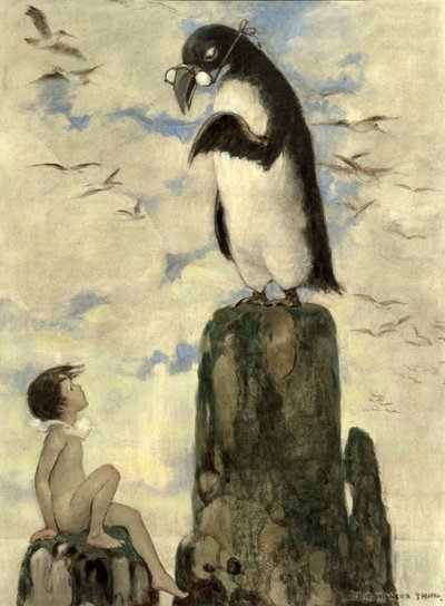 And There He Saw the Last of the Gairfowl, from The Water Babies by Charles Kingsley, pub. 1916 by Jessie Willcox Smith