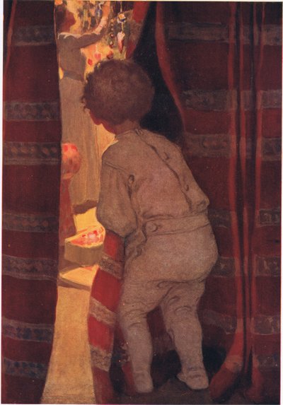 He crept downstairs to take a peep in the parlour by Jessie Willcox Smith