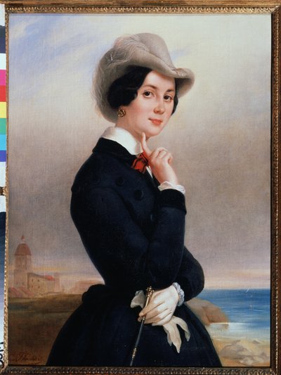 Portrait of the Russian Actress Vera Michurina-Samoylova by Jewgenij Alexandrowitsch Pluchart