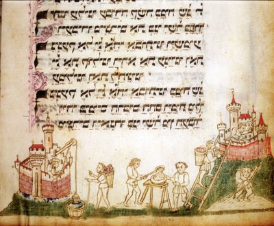 Fragment of a Page of Machzor: Prayer Book in Hebrew by Jewish School