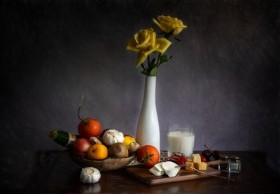 Rustic Still Life Harvest by Jie Fischer