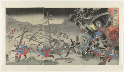 Destruction of the Railway in Manchuria During the Russo-Japanese War by Jinsai Rosetsu