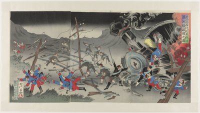 Destruction of the Railway in Manchuria during the Russo-Japanese War by Jinsai Rosetsu