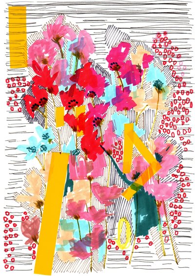Floral Doodle 3 by Jo Chambers