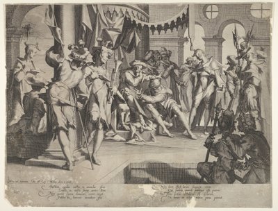 The Judge Bias Shedding Tears, plate IX from Thronus Justitiae by Joachim Anthonisz Wtewael