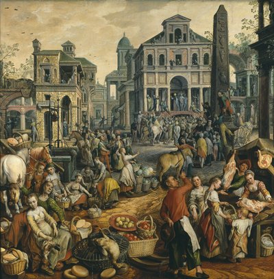 Market Scene with Ecce Homo by Joachim Beuckelaer