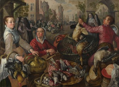 The Four Elements: A Poultry Stall in a Town with the Prodigal Son Beyond - an Allegory of Air by Joachim Beuckelaer