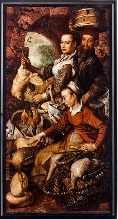 The Market Traders Selling Poultry and Eggs - Painting by Joachim Beuckelaer (1533-1574) 1564 Genoa, Musei di Strada Nuova by Joachim Beuckelaer