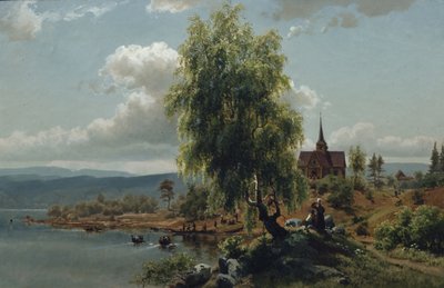 Church on the Fjord by Joachim Frich