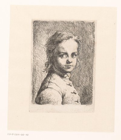 Portrait of an Unknown Boy by Joachim Martin Falbe (attributed to)