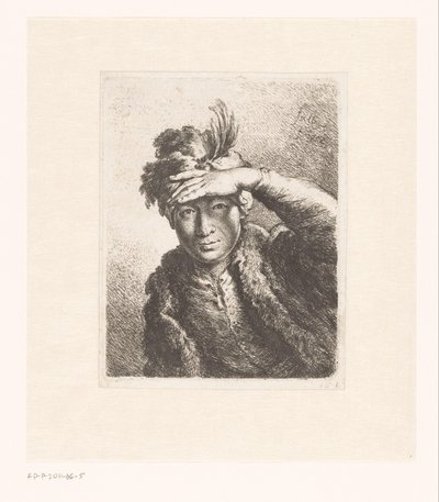 Portrait of a Man with a Feathered Beret by Joachim Martin Falbe