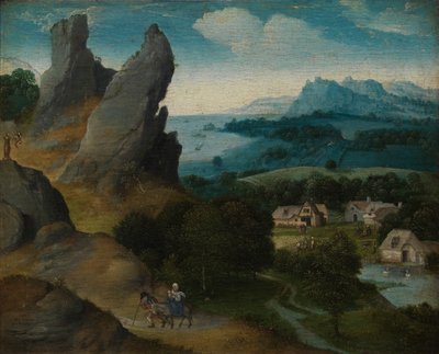 Landscape with the Flight into Egypt by Joachim Patenier
