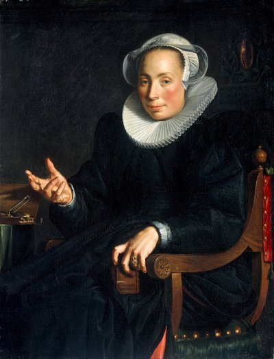 Portrait of Christina Wtewael van Halen by Joachim Wtewael or Utewael