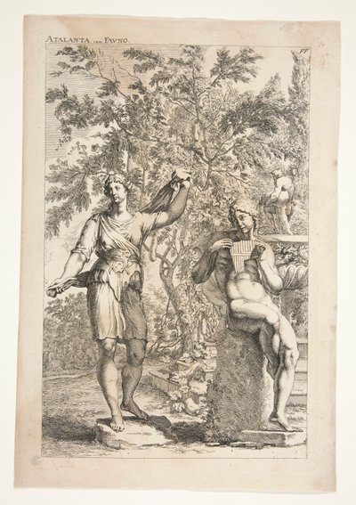 Atalanta and a Faun, from Sculpturae Veteris Admirata by Joachim von Sandrart
