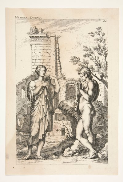 Diane de Gabies and a Faun, from Sculpturae Veteris Admirata by Joachim von Sandrart