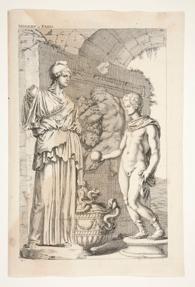 Minerva and Paris, from Sculpturae Veteris Admirata by Joachim von Sandrart