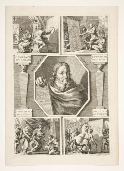Portrait of Apelles and Four Scenes from the Life of Apelles by Joachim von Sandrart