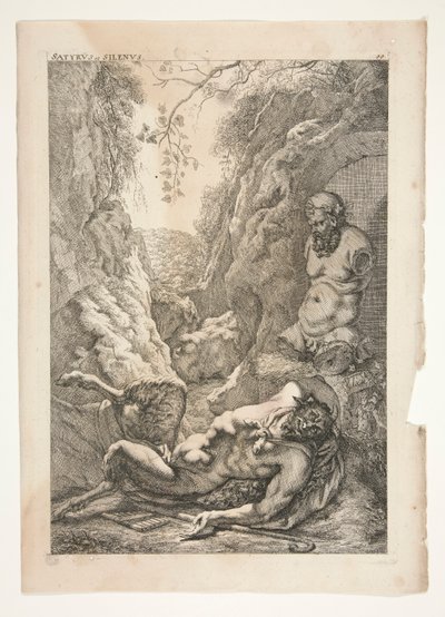 Satyr and Silenos, from Sculpturae Veteris Admirata by Joachim von Sandrart