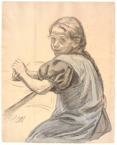 Georgia Skovgaard Sitting at a Table by Joakim Frederik Skovgaard