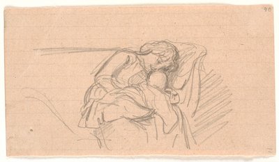 Woman with Child on Lap, Sitting on Sofa by Joakim Frederik Skovgaard