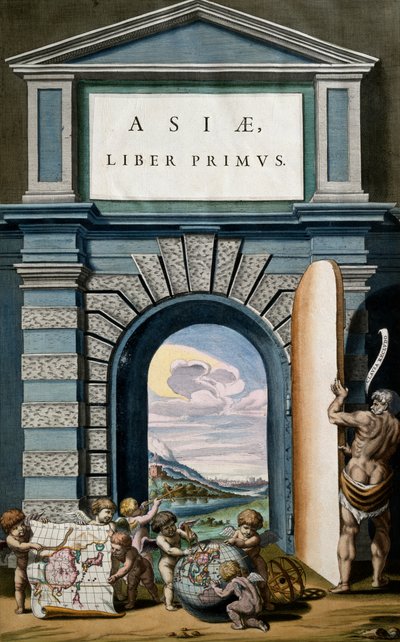 Asiae (Asia), Book I, title page of Volume X, Atlas Maior, by Joan Blaeu (1596-1673) by Joan Blaeu