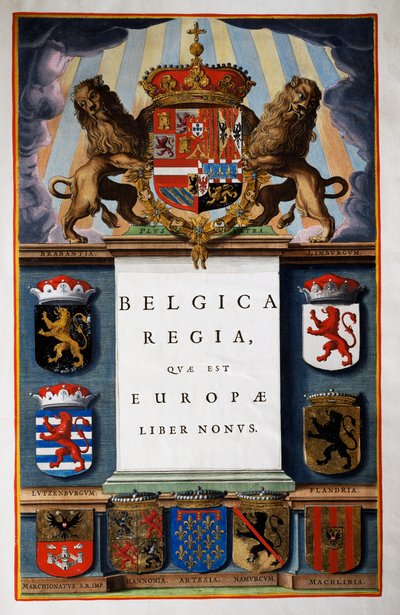 Belgica Regua quae est Europae, Book IX, Title Page of Volume IV, from Atlas Maior, by Joan Blaeu by Joan Blaeu