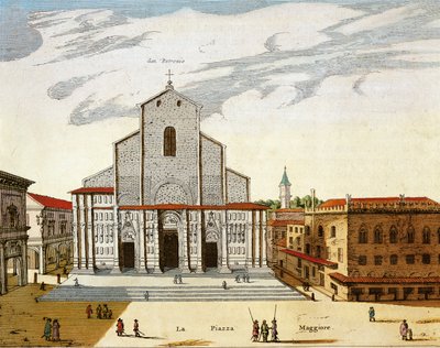 San Petronio Cathedral in Venice, Print by Joan Blaeu