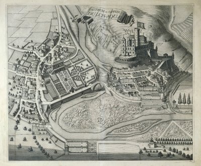 The Village of Dolceacqua from Theatrum Regiae Celsitudinis Sabaudiae by Joan Blaeu