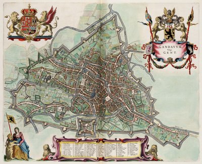 Map of Ghent, Belgium; from Atlas van Loon by Joan Blaeu