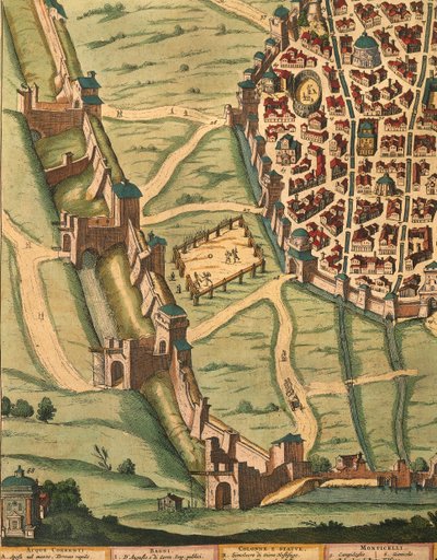 Map of Bologna, from Theatrum Civitates et Admirandorum Italiae (detail) by Joan Blaeu