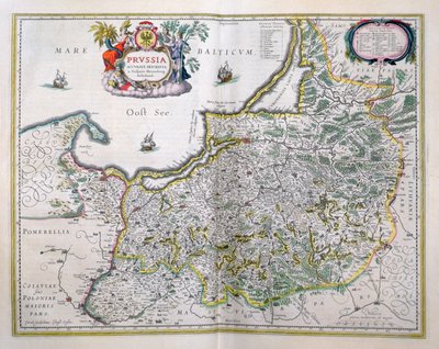Map of East Prussia by Joan Blaeu