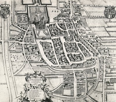 Map of Racconigi, Engraving by Joan Blaeu, Italy by Joan Blaeu