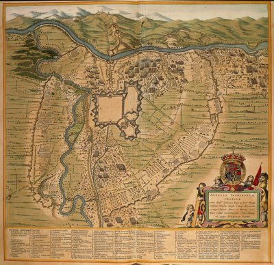 The Siege of Turin in 1639, Color Engraving from Theatrum Sabaudiae by Joan Blaeu