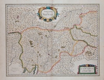 Trento area, from Theater of World, or New Atlas of Maps and Representations of All Regions by Joan Blaeu, Italy by Joan Blaeu