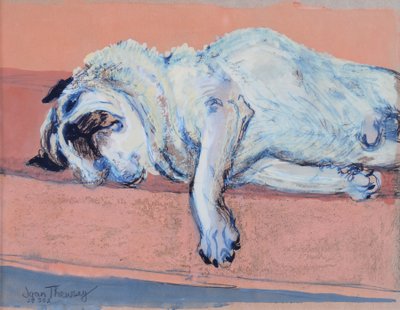 Sleeping Pug Two, 2000 by Joan Thewsey