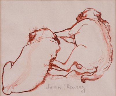 Two Pug Puppies, the brothers, 2005 by Joan Thewsey