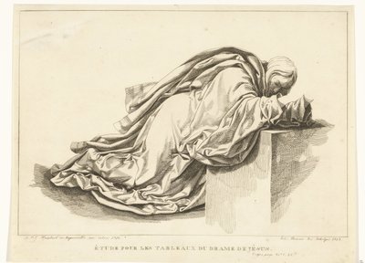 Kneeling Figure Étude pour les tableaux du drame de Jésus (title on object) by Joannes Bemme