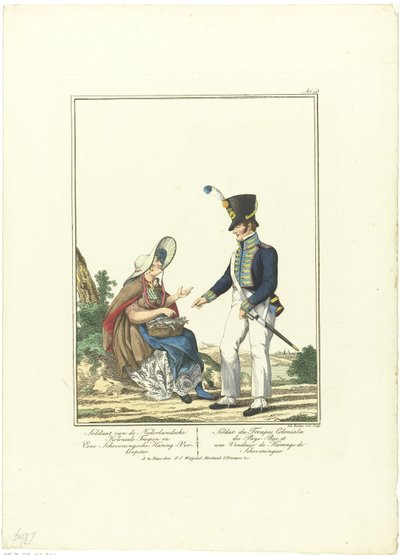 Soldier with a Herring Seller by Joannes Bemme