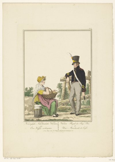 Standing Soldier with Seated Coffee Seller by Joannes Bemme